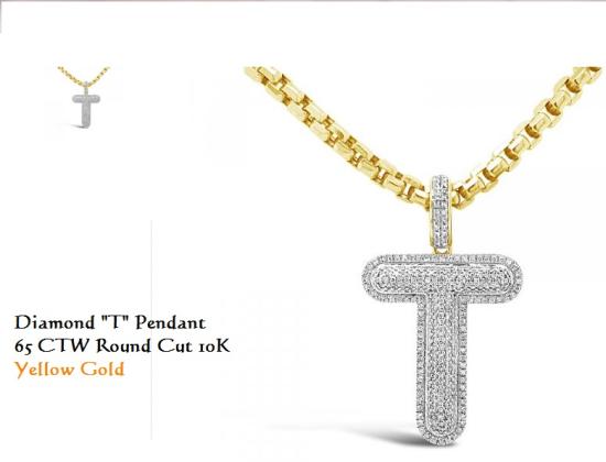 The Most Charming and Gorgeous Diamond T Pendant