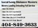 404-849-3633 Weekend Weekday $30 Movers Local Long Distance Loading Unloading