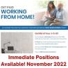 Immediate Positions Available! Nov 2022