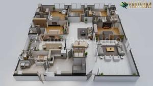 3d floor plan designer of an Excellent Residential House in New York