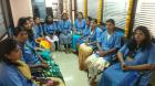 SHOWING CARE TOWARDS THE PATIENT IN SUMUKHA HOME NURSING SERVICES