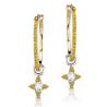 Natural Yellow Diamond and Rose Cut Sien Charms on Yellow Bali Hoops — VIVAAN