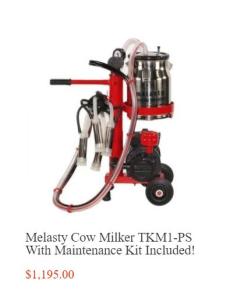 Goat milking equipment