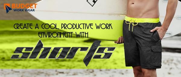 Our work shorts create a cool, productive work environment