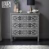 Buy Stylish Grey Bone Inlay Chest of Drawers
